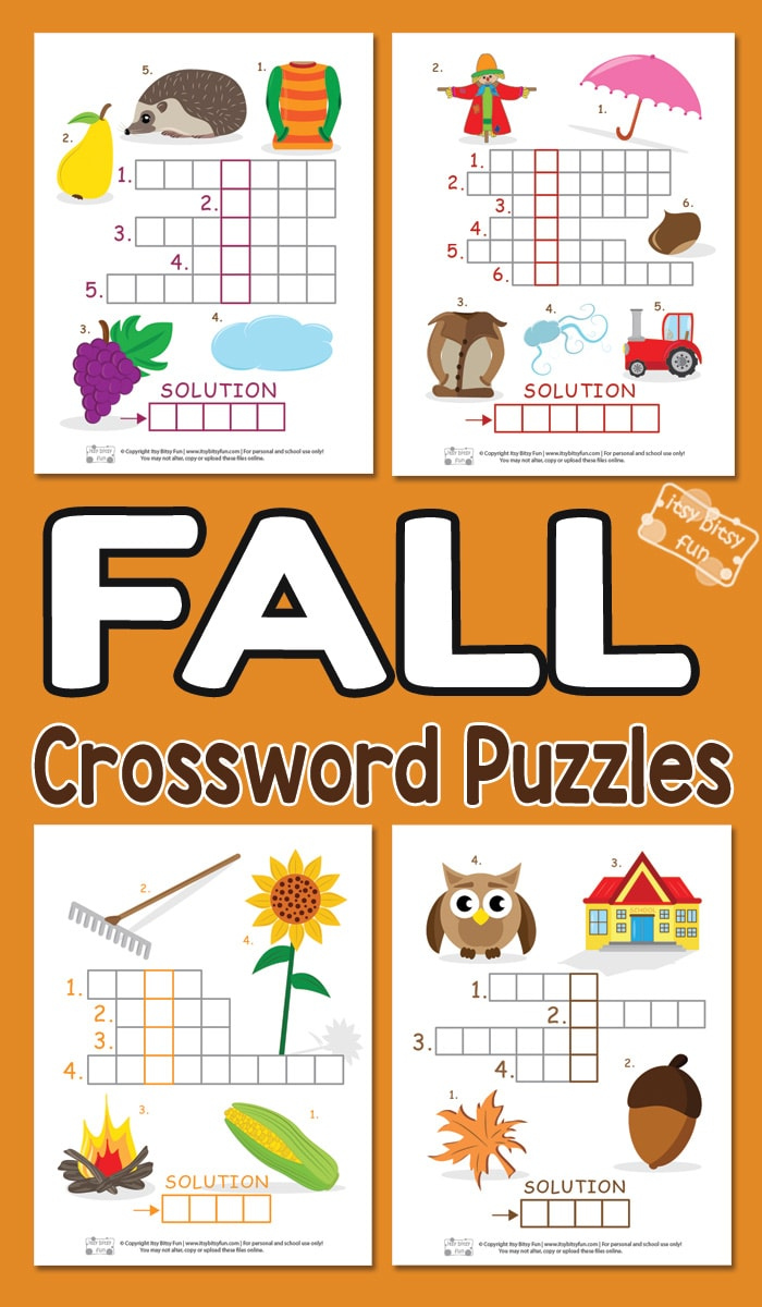 Fall Crossword Puzzles Itsybitsyfun