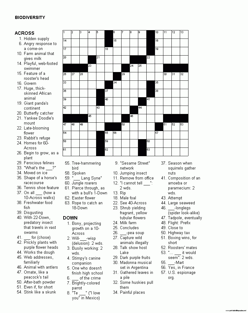 Free Printable Crossword Puzzles Mirroreyes Printable Crossword 