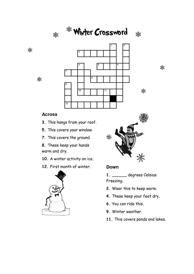 Printable Crossword Puzzles Kids Printable Crossword Puzzles 