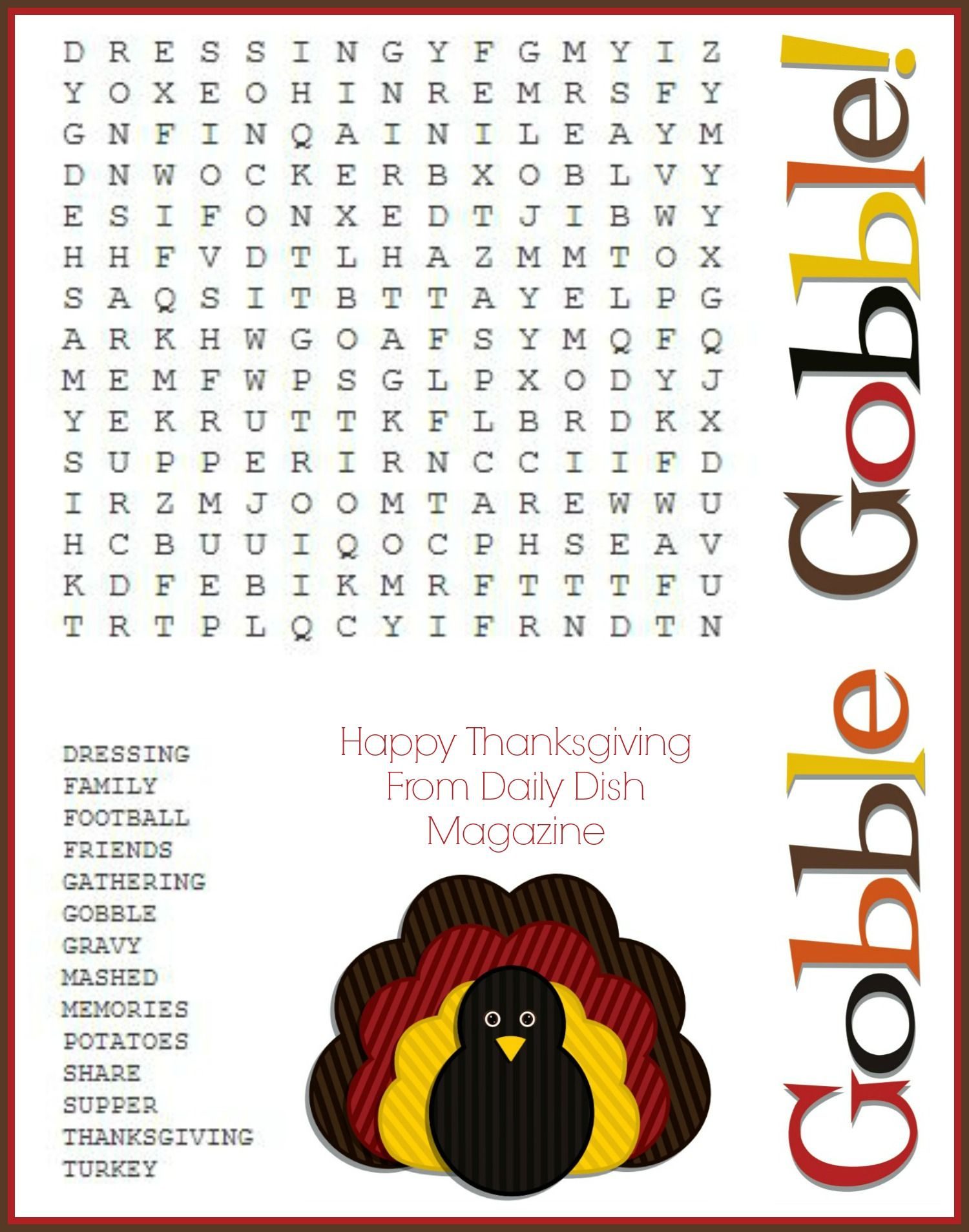 The Best Thanksgiving Puzzles Printable Mason Website